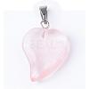Cherry Quartz Glass Pendants with Brass Findings G-R390-05-1