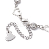 Alloy Heart Link Bracelet with Clear Cubic Zirconia BJEW-JB10169-4