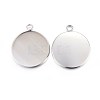Tarnish Resistant 304 Stainless Steel Pendant Cabochon Settings STAS-F191-14P-H-2