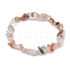 Natural Rutilated Quartz Chips Beaded Stretch Bracelets for Women BJEW-JB10046-14-2
