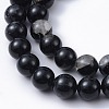 Natural Black Tourmaline Beads Strands G-F666-05A-8mm-4
