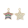 Rack Plating Brass Micro Pave Colorful Cubic Zirconia Pendants KK-L155-54G-1