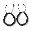 8mm Round Natural Lava Rock Braided Bead Bracelets BJEW-C067-01B-09-1