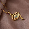 Vintage 304 Stainless Steel Glass Eye of Ra Pendant Necklaces for Women LS-EQ3909-1