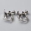 Heart Brass Clip-on Earring Findings KK-TAC0005-03P-1