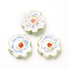 Handmade Porcelain Flower Beads Strands PORC-J008-04C-1