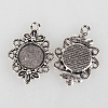 Tibetan Style Filigree Alloy Pendant Cabochon Settings X-TIBEP-N003-58AS-2