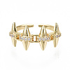 Brass Micro Pave Clear Cubic Zirconia Cuff Rings RJEW-S045-022G-NR-3