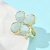 Natural Amazonite Faceted Adjustable Ring for Women RJEW-A092-01G-13-3