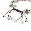 4Pcs Electroplated Natural Rose Quartz & Amethyst & Green Aventurine Olive Jade Chip Bead Braided Bead Bracelets for Women BJEW-TA00610-6
