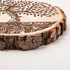 Carved Wood Round Sheets AJEW-WH0362-001-4