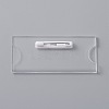 Transparent Acrylic Rectangle ID Card Sleeves Brooch Finding FIND-WH0108-54-2