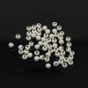 4mm Silver Color Plated Brass Round Textured Beads X-EC247-S-1