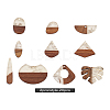Kissitty 20Pcs 10 Style Resin & Walnut Wood Pendants RESI-KS0001-05-23