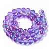 Frosted Spray Painted Glass Beads Strands GLAA-N035-03C-C03-2