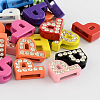 Mixed Color Zinc Alloy Grade A Rhinestone Letter Slide Charms ALRI-S130-P-1