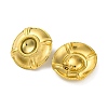 Ion Plating(IP) 304 Stainless Steel Flat Round Stud Earrings EJEW-K295-17G-2