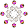 16Pcs 2 Color Glass Charms GLAA-DC0001-02-1
