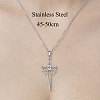 201 Stainless Steel Hollow Sword Pendant Necklace NJEW-OY001-95-3