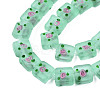 Handmade Frosted Lampwork Beads Strands LAMP-N021-38D-3