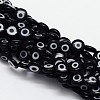 Handmade Evil Eye Lampwork Flat Round Bead Strands LAMP-L058-10mm-10-1