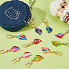 16Pcs 8 Colors Alloy Zipper Pull Tabs HJEW-DC00091-4