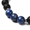 Round Natural Mixed Stone Beads Stretch Bracelet BJEW-JB06879-4