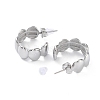 Non-Tarnish 304 Stainless Steel Oval Stud Earrings LS-EJEW-H115-25P-2