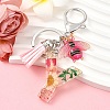 Resin & Acrylic & Faux Suede Tassel Keychain KEYC-YW00125-25-1