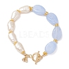 3Pcs 3 Styles Imitation Gemstone & ABS Imitation Pearl Acrylic Beaded Bracelets for Women BJEW-JB12157-3