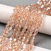 Transparent Electroplate Glass Beads Strands EGLA-A039-T6mm-B12-4