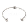 Non-Tarnish Screw End Ball 304 Stainless Steel Open Cuff Bangles LS-BJEW-G677-01P-2