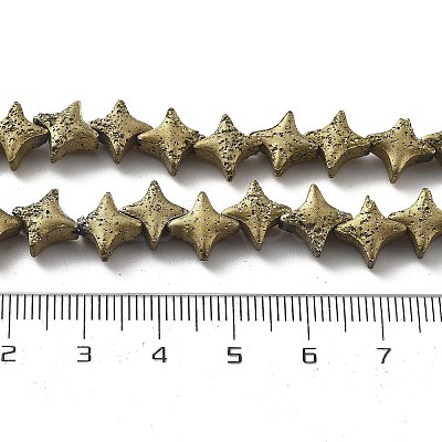 Electroplated Natural Lava Rock Beads Strands G-A251-C01-01A-1