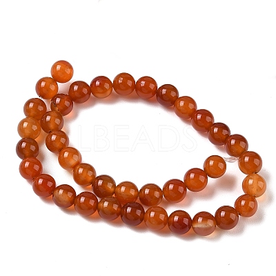 Round Natural Red Agate Bead Strands G-M257-10mm-26-1