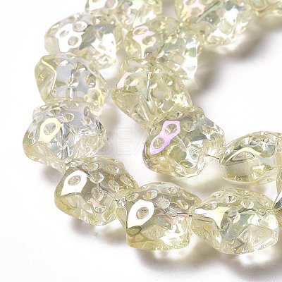 Transparent Electroplate Glass Beads Strands GLAA-C025-01H-1