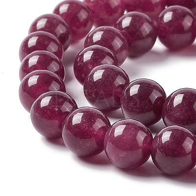 Natural White Jade Imitation Garnet Beads Strands G-I334-02C-1