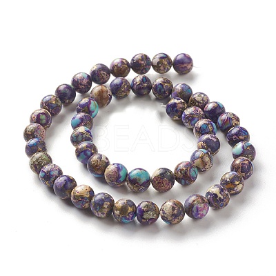 Natural Imperial Jasper Beads Strands G-I122-8mm-20-1