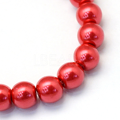 Baking Paint Pearlized Glass Pearl Round Bead Strands X-HY-Q003-10mm-74-1