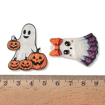 Halloween Opaque Printed Acrylic Pendants OACR-Z032-01-1