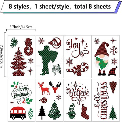 8 Sheets 8 Styles PVC Waterproof Wall Stickers DIY-WH0345-236-1