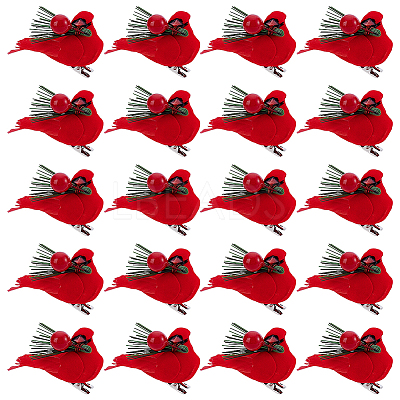 Felt & Feather & Foam Simulation Bird Christmas Tree Decorations DJEW-WH0028-031P-1