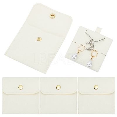 4 Sets Square Microfiber Packing Button Bags ABAG-WR0001-09B-1