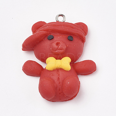 Handmade Polymer Clay Pendants X-CLAY-T012-16-1