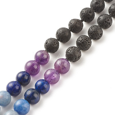 7 Chakra Buddhist Necklace NJEW-JN03895-03-1