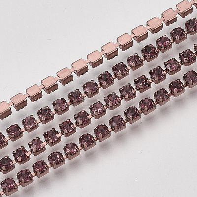 Electrophoresis Iron Rhinestone Strass Chains CHC-Q009-SS12-B08-1