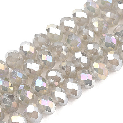 Electroplate Glass Beads Strands EGLA-A034-J6mm-B09-1