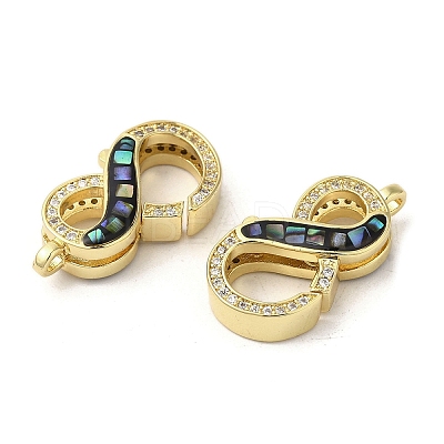 Brass Micro Pave Cubic Zirconia Lobster Claw Clasps KK-K385-010G-1