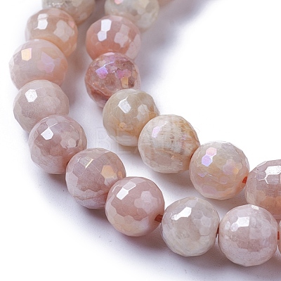 Electroplate Natural Sunstone Beads Strands G-F627-03-C01-1