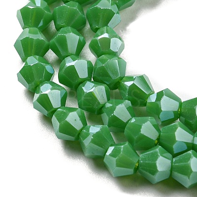 Opaque Solid Color Electroplate Glass Beads Strands EGLA-A039-P4mm-A08-1