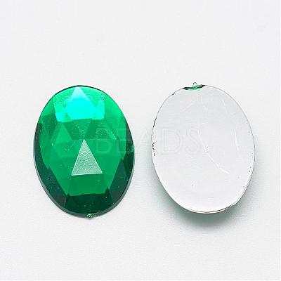 Acrylic Rhinestone Flat Back Cabochons GACR-Q011-30x40-12-1